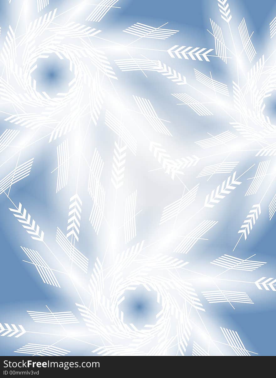 A clip art background illustration of a snowflake background in gradient blue and white colors. A clip art background illustration of a snowflake background in gradient blue and white colors