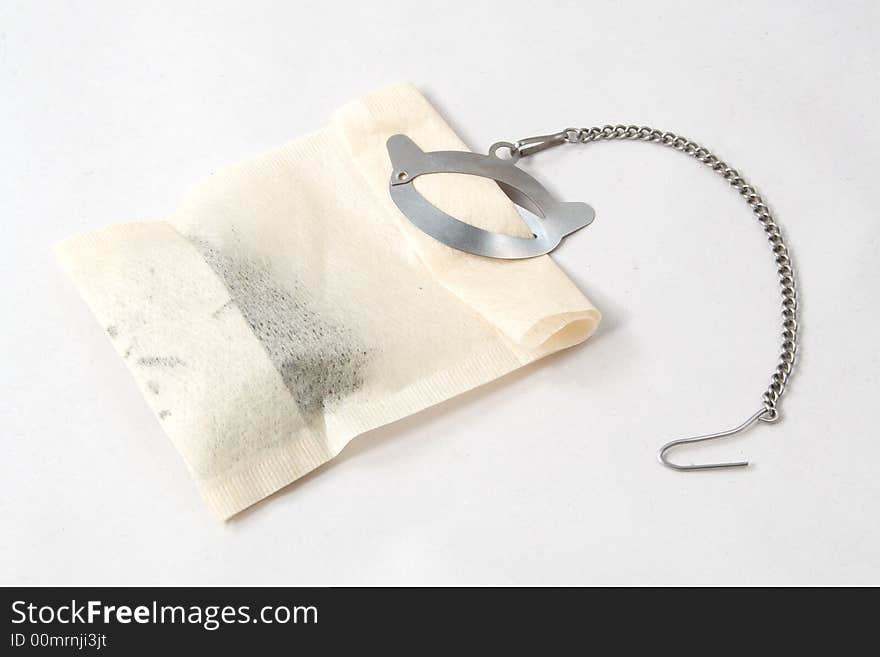 Teabag isolated on white background