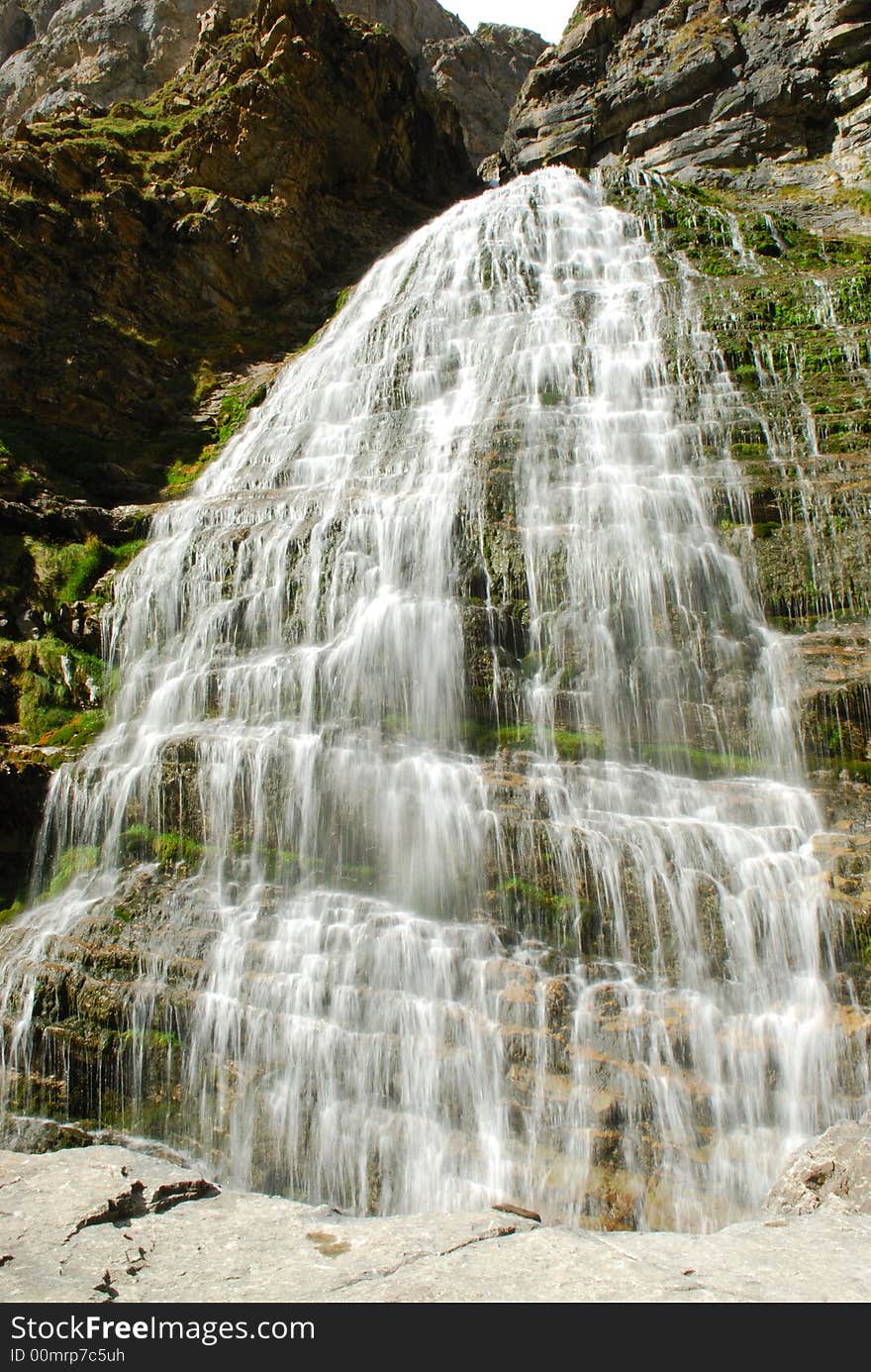 Falls in a valley of mountains Pirenejskih