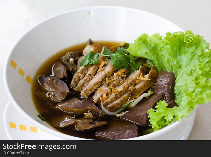 Image of pot-stewed duck with soup. Image of pot-stewed duck with soup