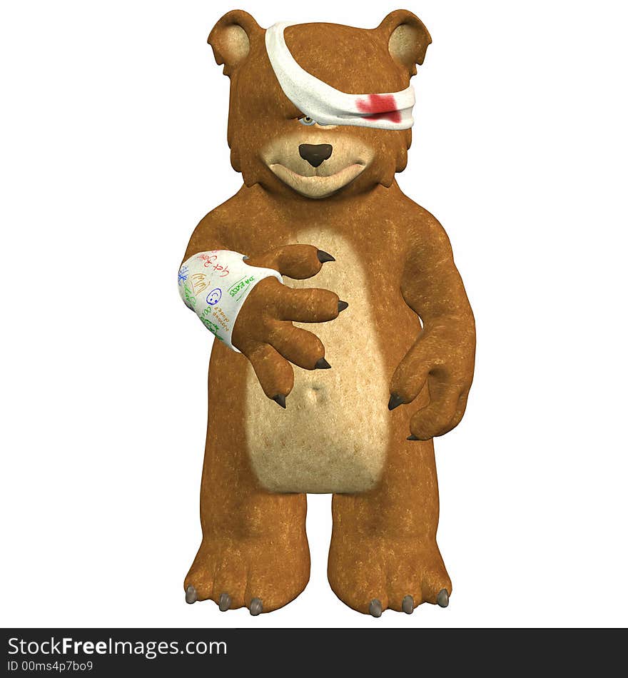 Illustration of an hurt Bear