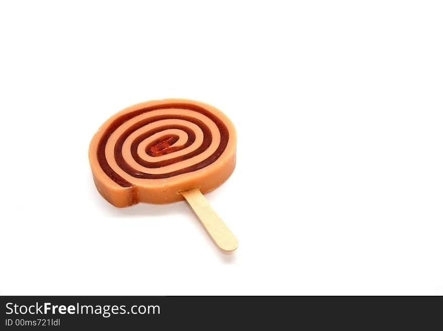 Sweet round lollipop on a white background. Sweet round lollipop on a white background