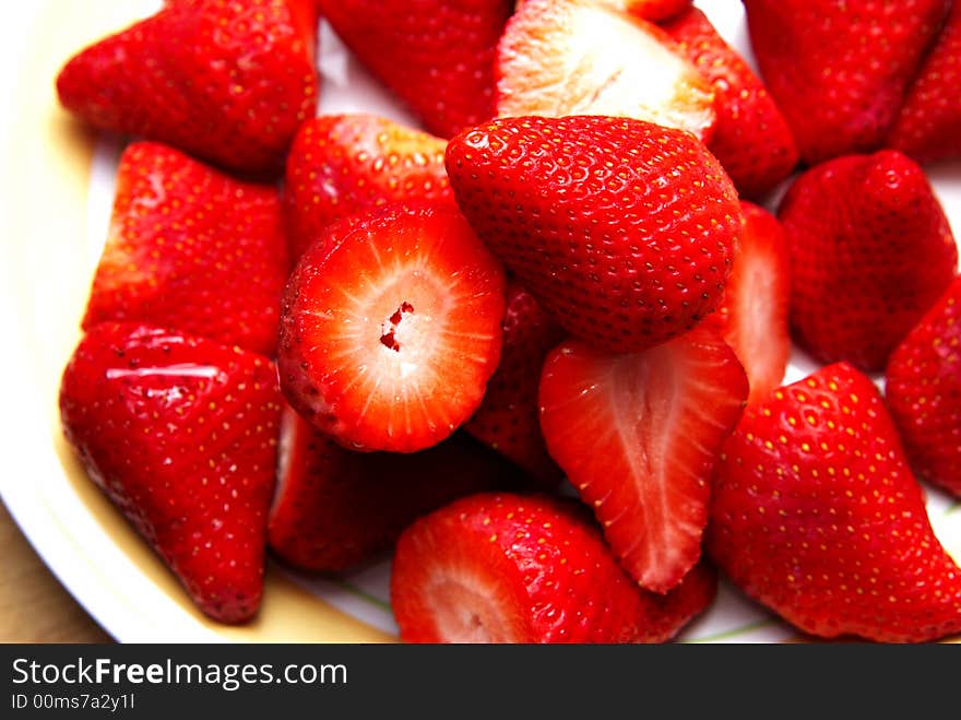 Close-up of red ripe strawberries. Close-up of red ripe strawberries