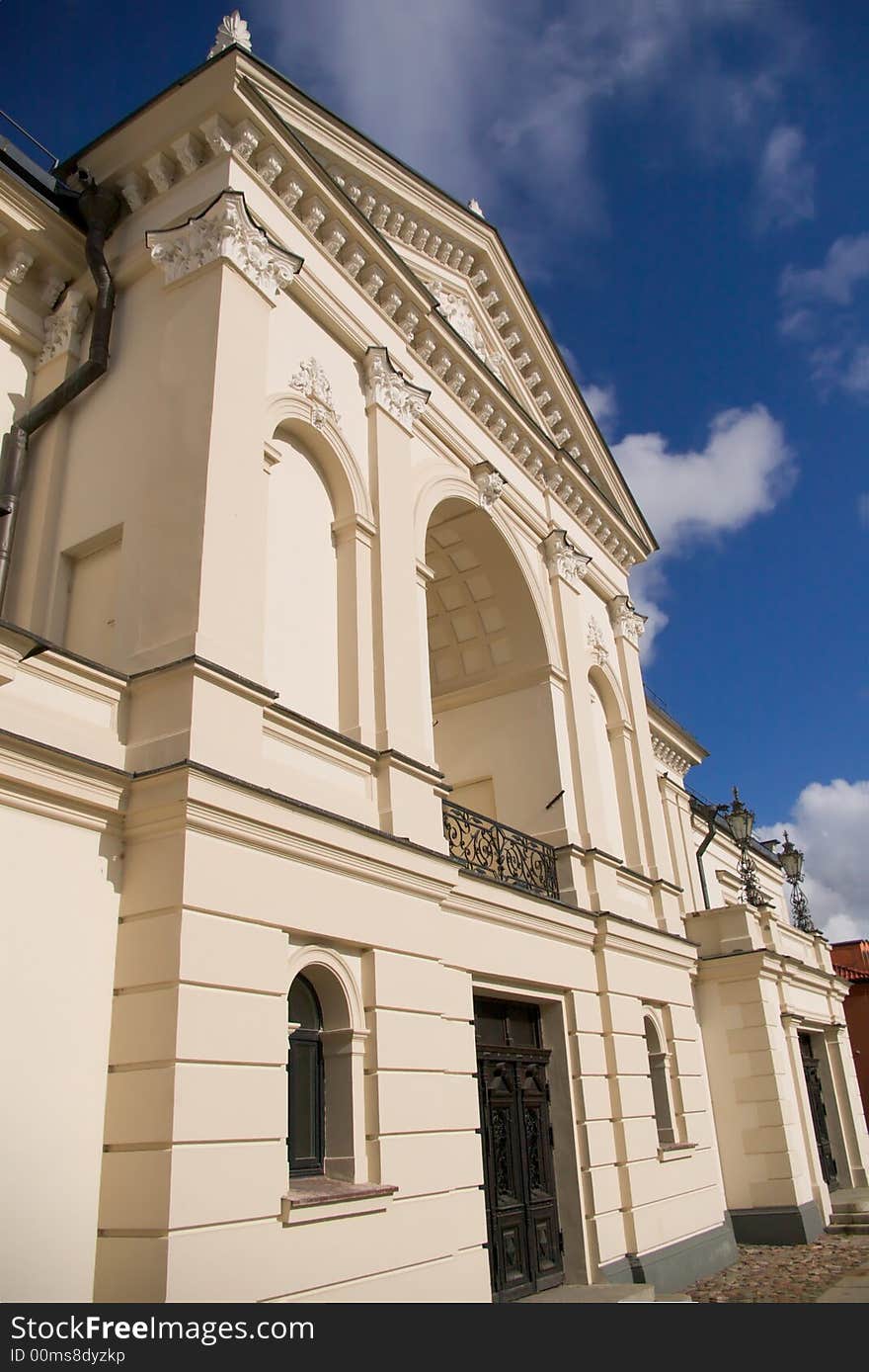 Historical building of Klaipeda drama theater ( balcony from which Hitler had his speach in 1939)