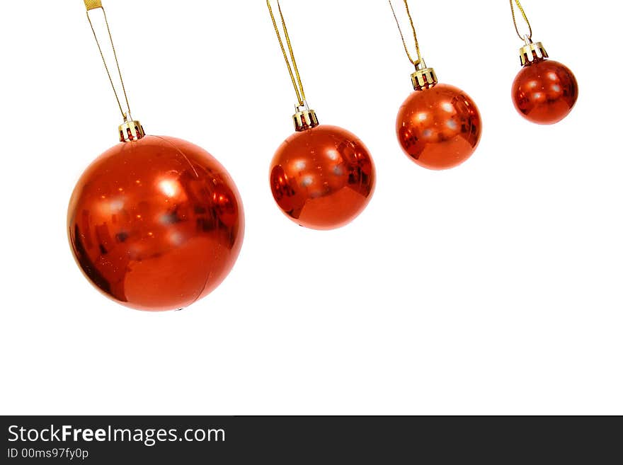 Christmas balls on a white background