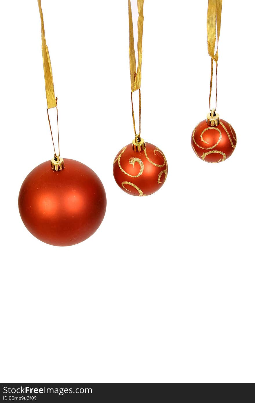 Christmas balls on a white background