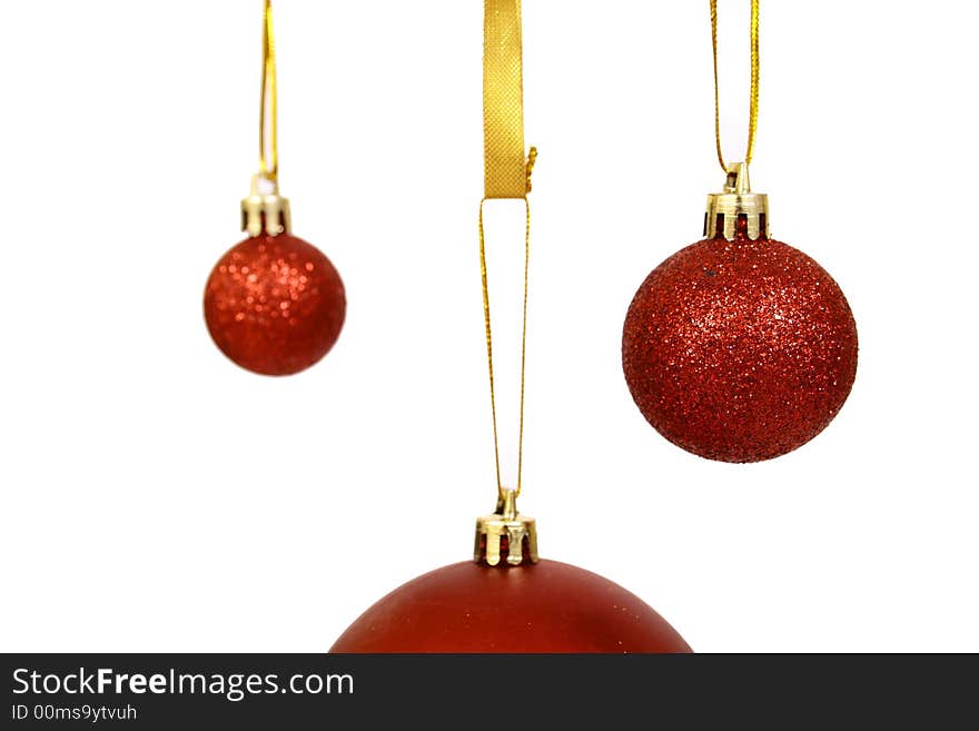 Christmas balls on a white background