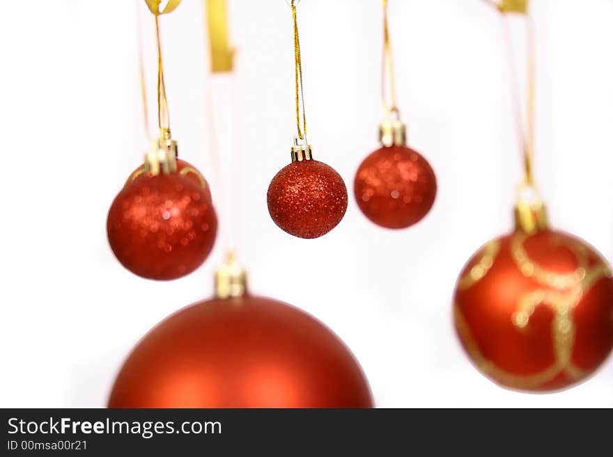 Christmas balls on a white background