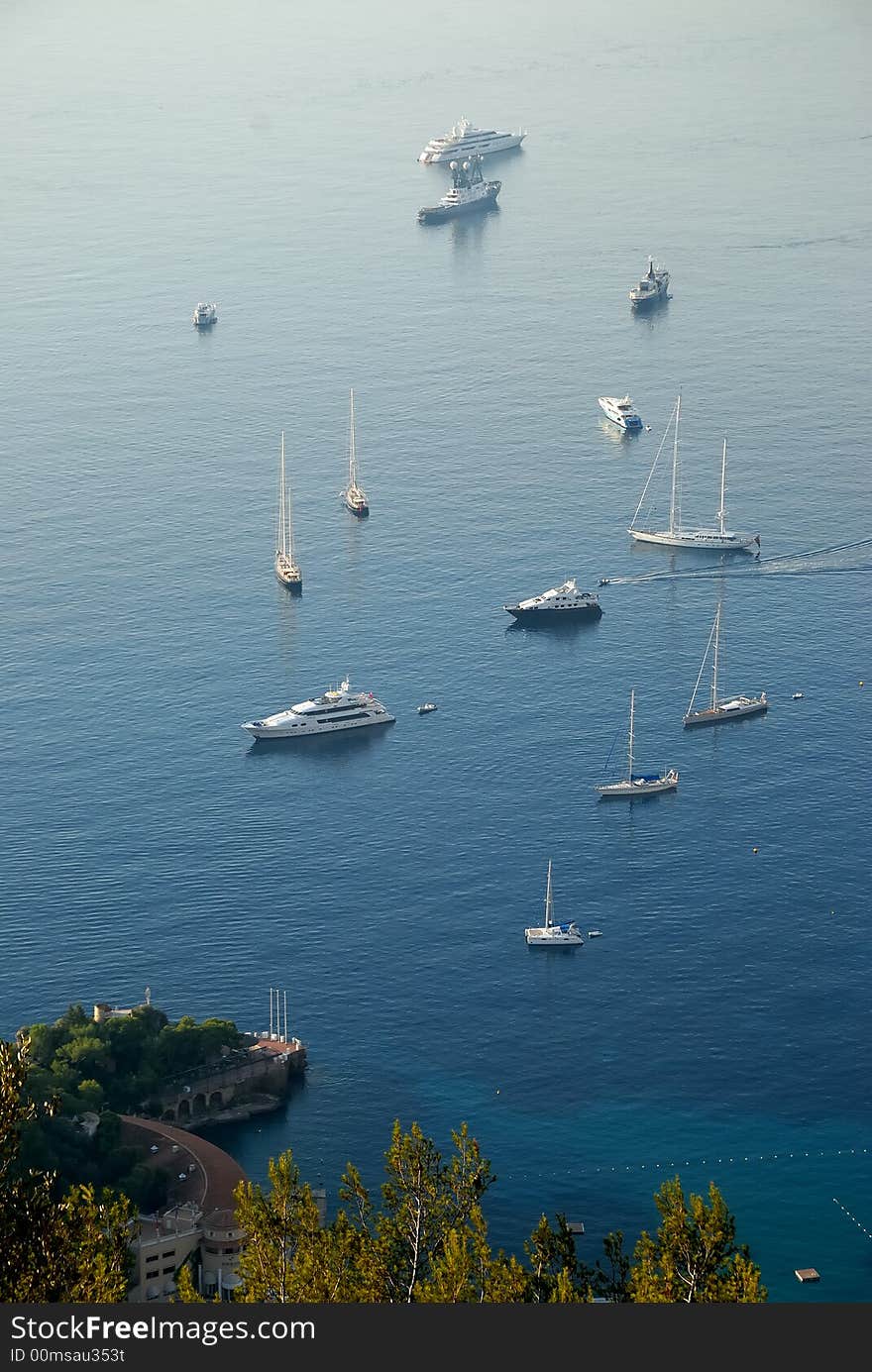 Photography of several yachts moored. Photography of several yachts moored