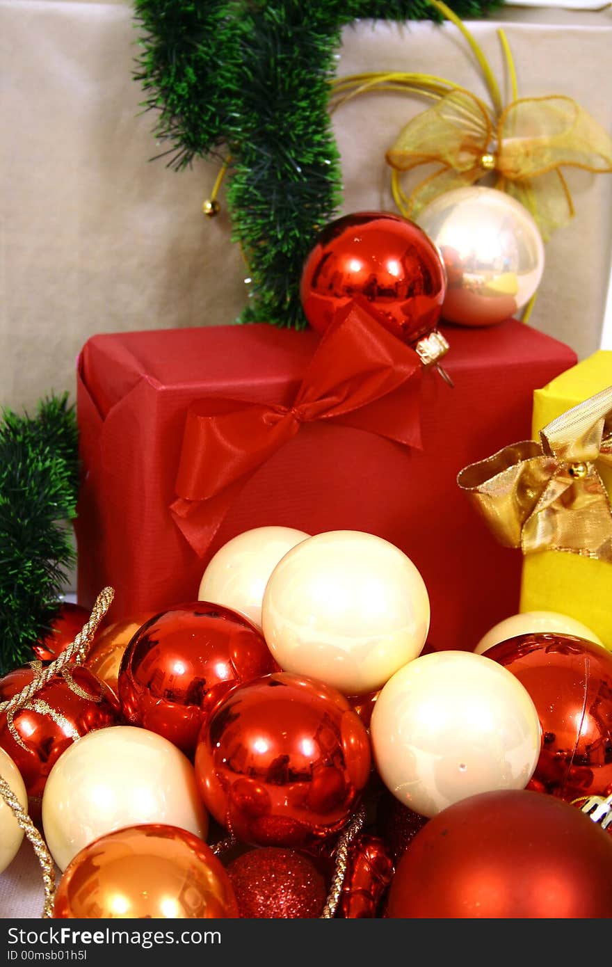 Christmas balls on a white background