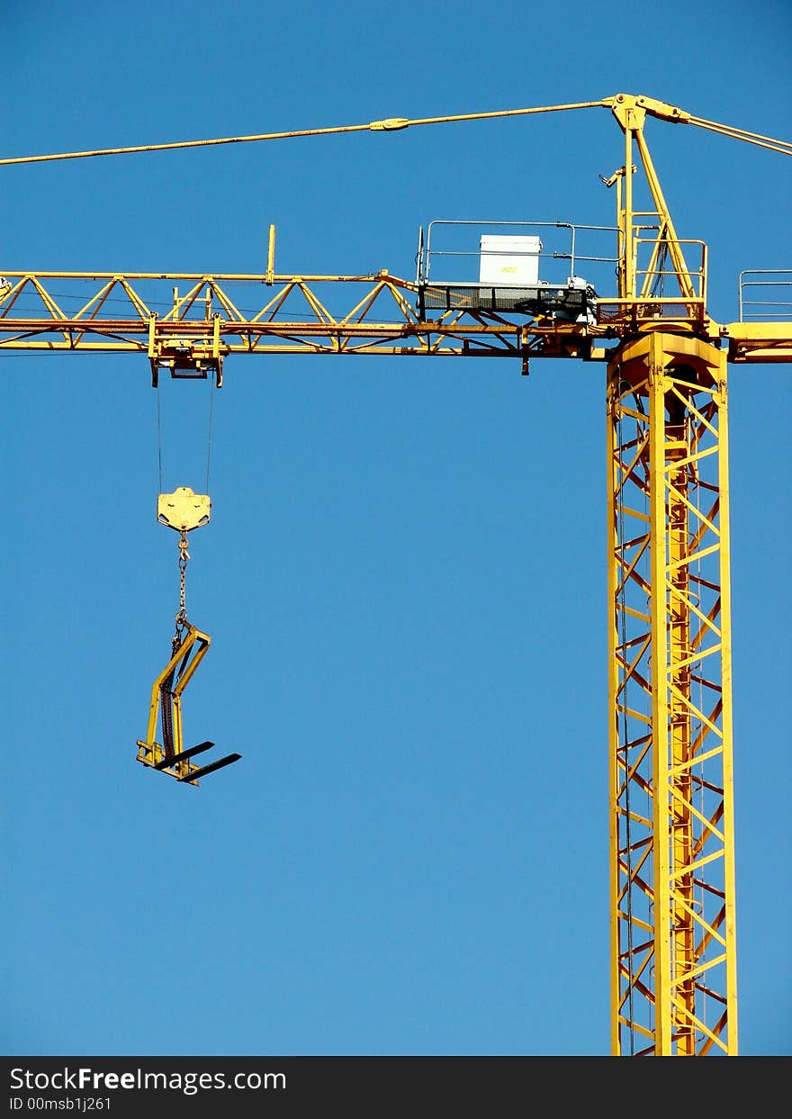 Detail of a yellow crane