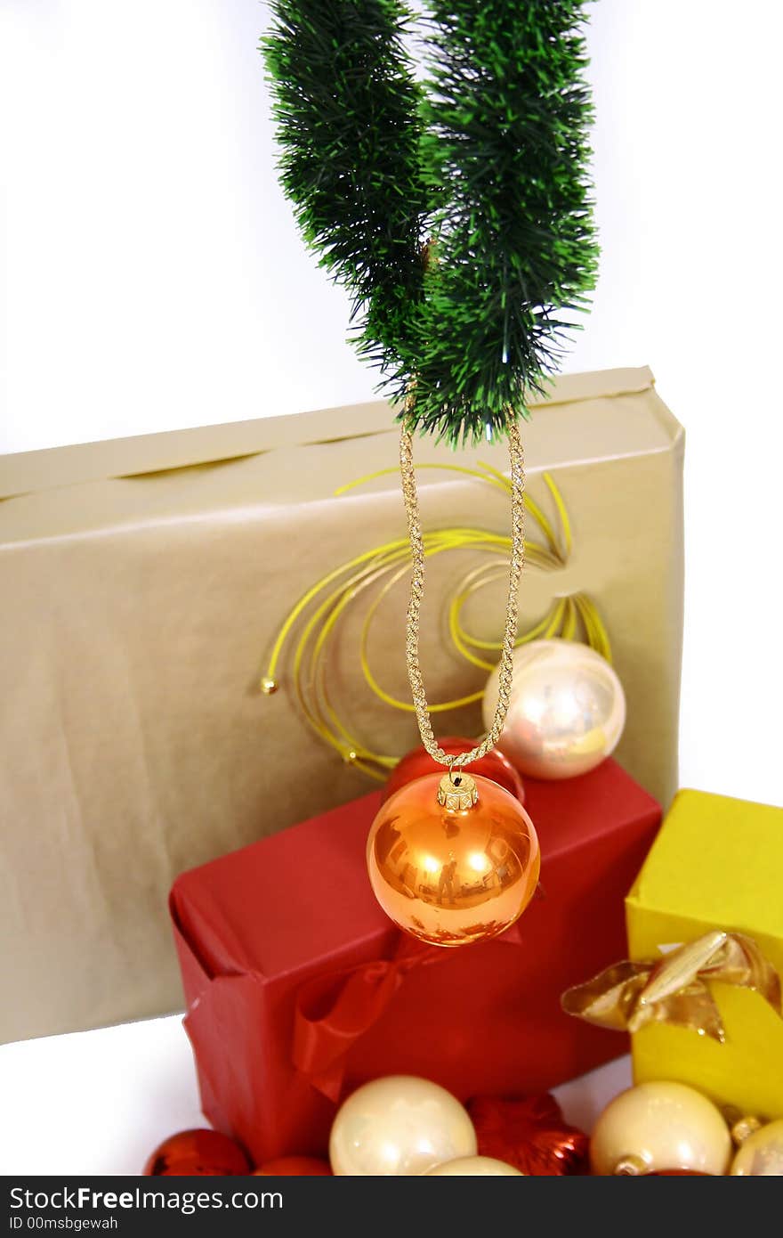 Christmas balls on a white background