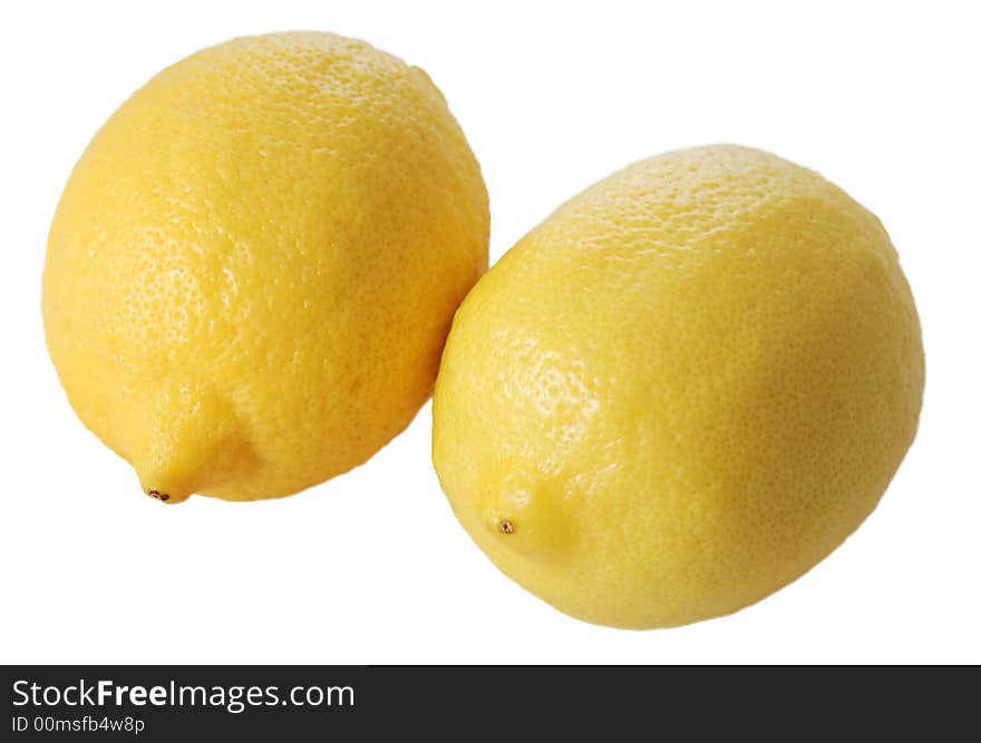 Fresh lemons isolated on white background