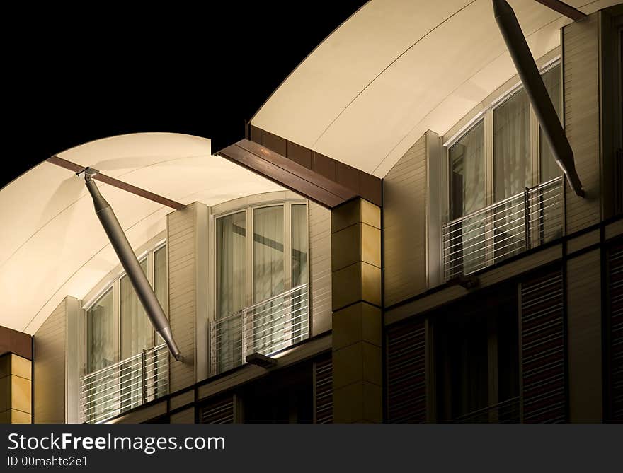 Hotel roof cover. Modern architecture. Hdr photo. Hotel roof cover. Modern architecture. Hdr photo