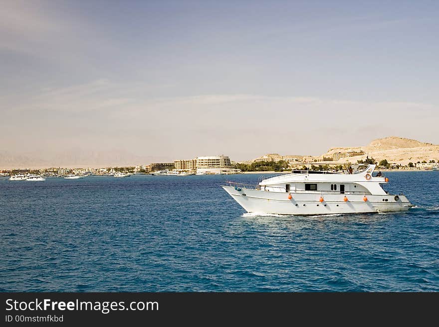 Coast of the red sea. Sky. Boat trip.