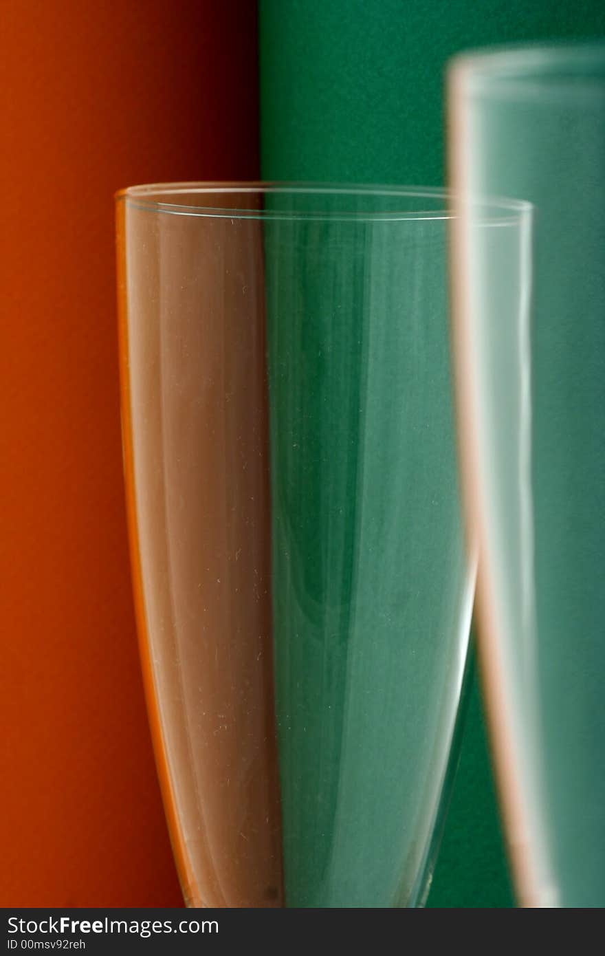 Wineglass in Green and Orange background