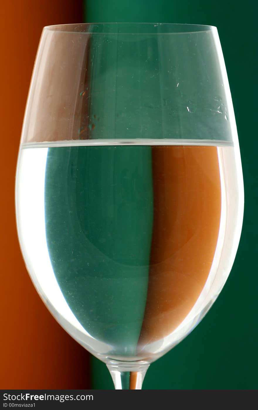 Wineglass in Green and Orange