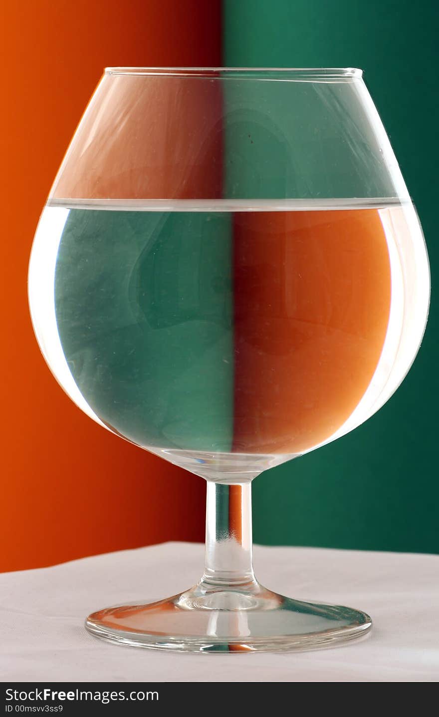 Wineglass In Green And Orange