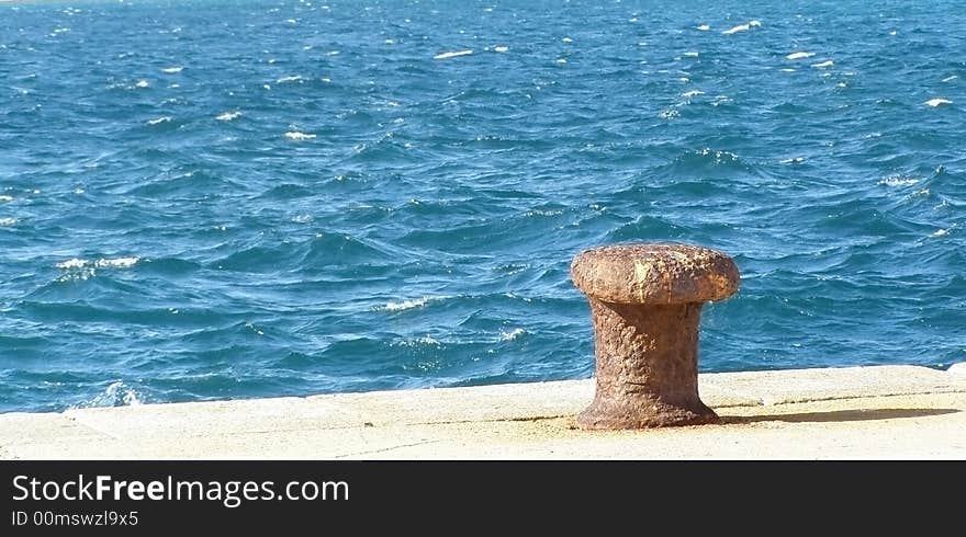 Pier and windy sea