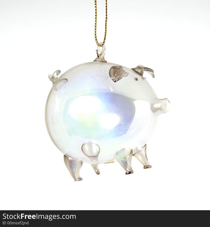 Decoration for christmas tree, glass pig. Decoration for christmas tree, glass pig