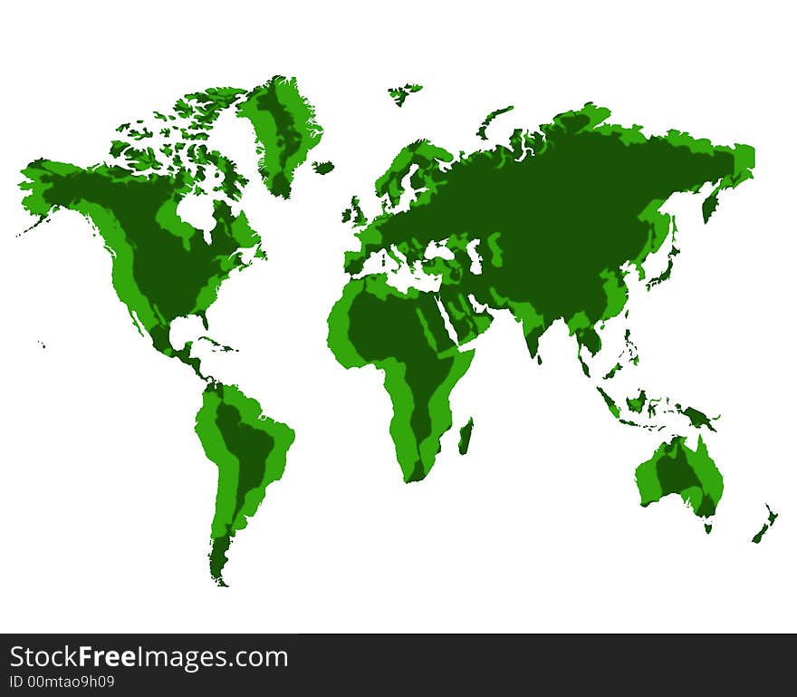 World map on white background