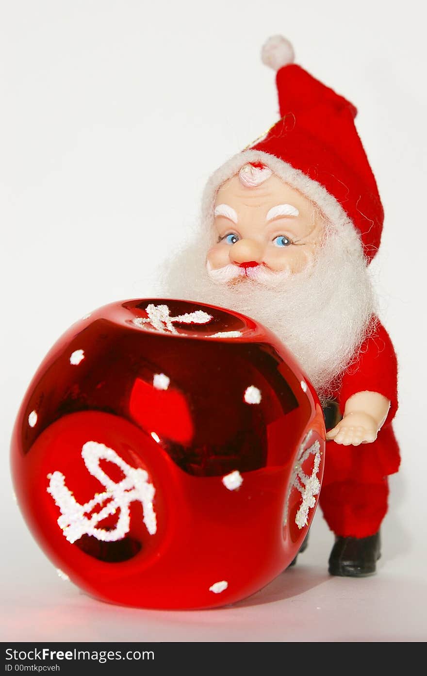 Christmas holiday.  santa claus and red ball