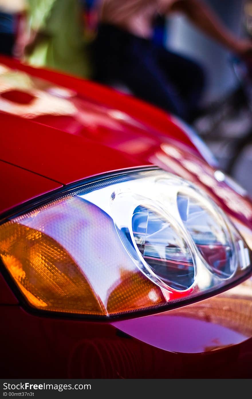 Red Sports Car Headlight