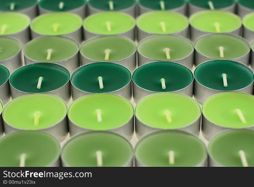 Background from the decorative flavored green candles