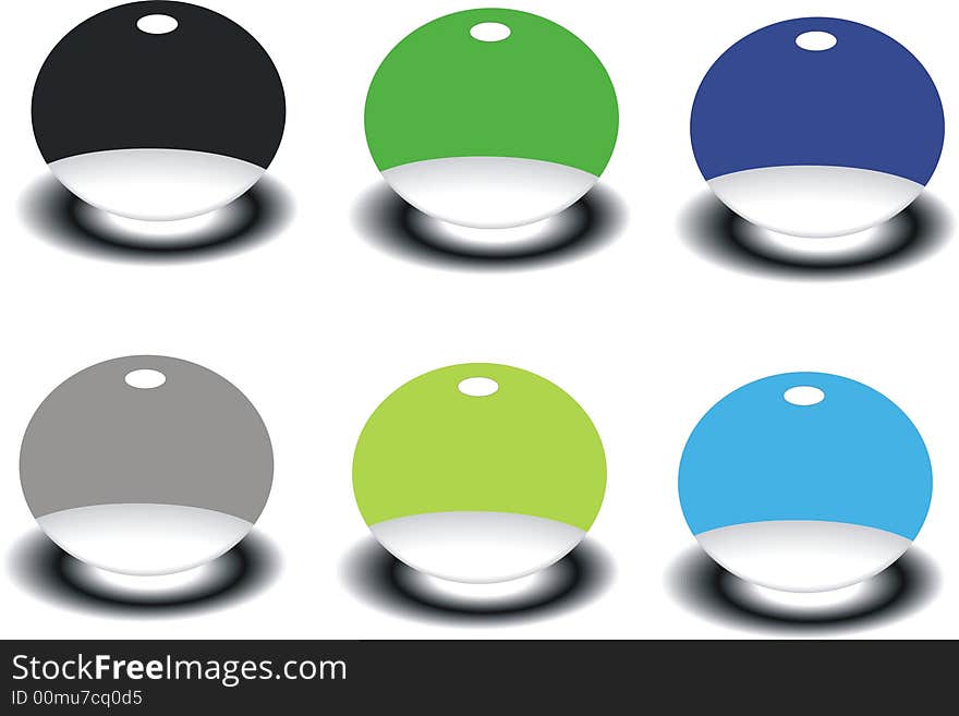 Color glass button for web