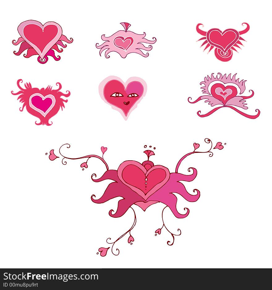 Set of Valentine Hearts