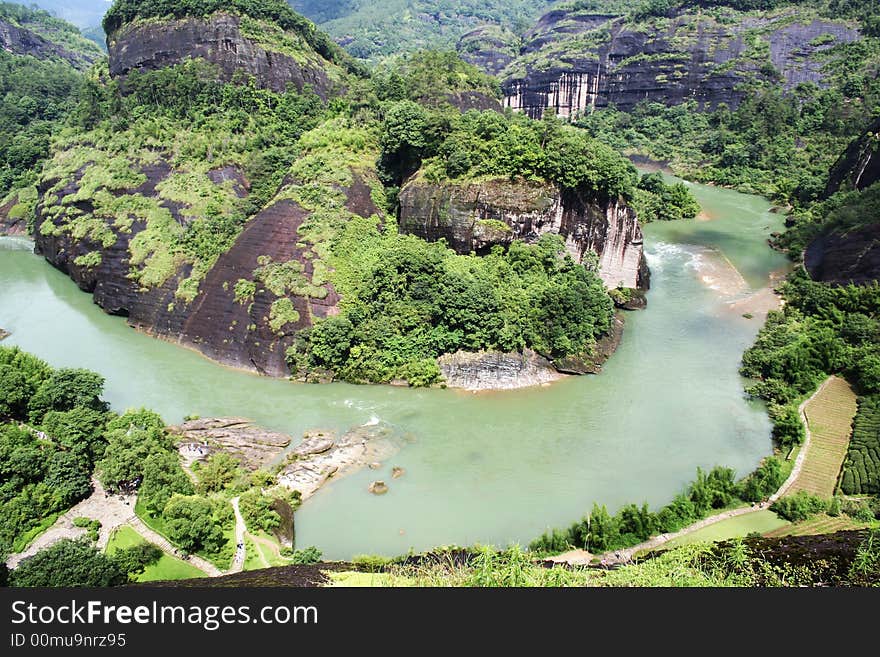 River Around A Hill