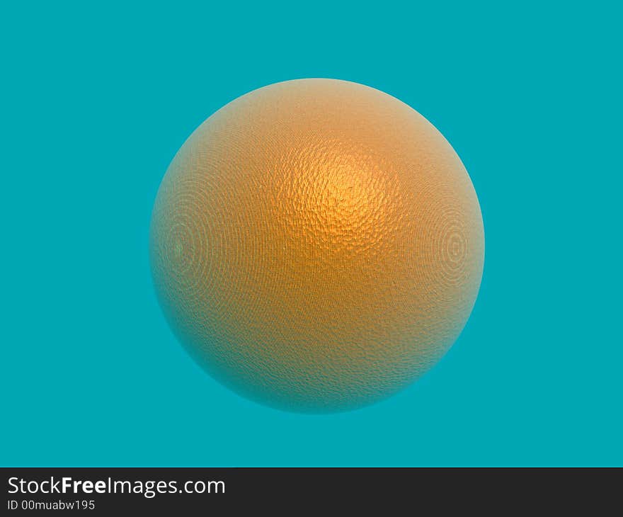 Orange ball against a blue background