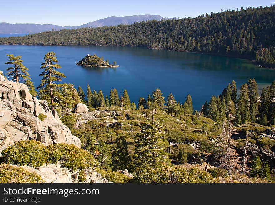 Beautiful fall day at Emerald Bay in California Tahoe. Beautiful fall day at Emerald Bay in California Tahoe