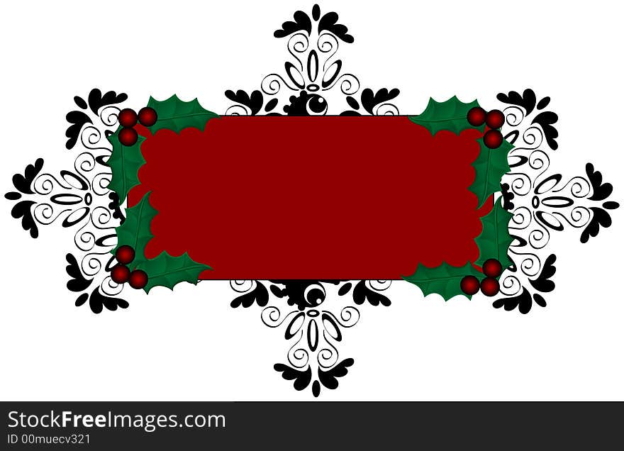 Christmas background with holly leaves and berries with space for text. Christmas background with holly leaves and berries with space for text.