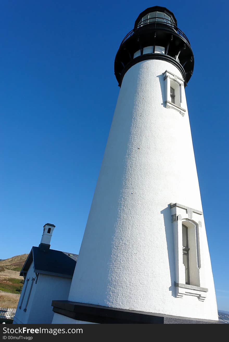 Looking up at an old lighthouse in oregon. Looking up at an old lighthouse in oregon