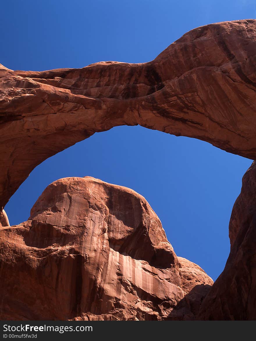 An abstract view of an arch at arches national park