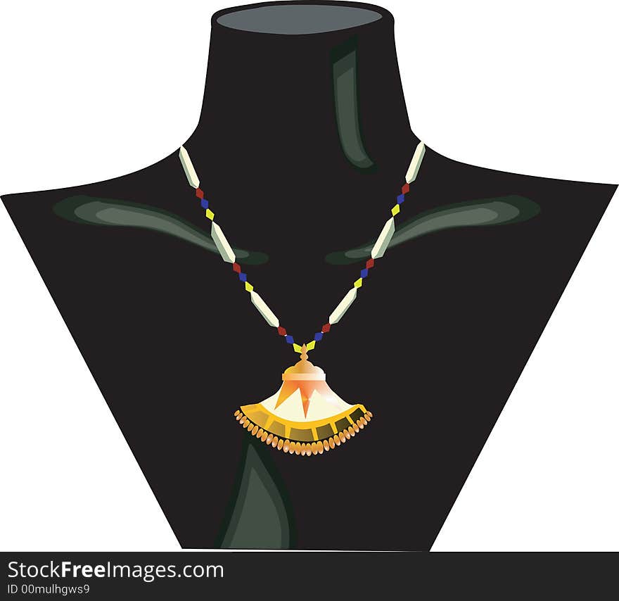 Illustration of Necklace displayed on dummy. Illustration of Necklace displayed on dummy