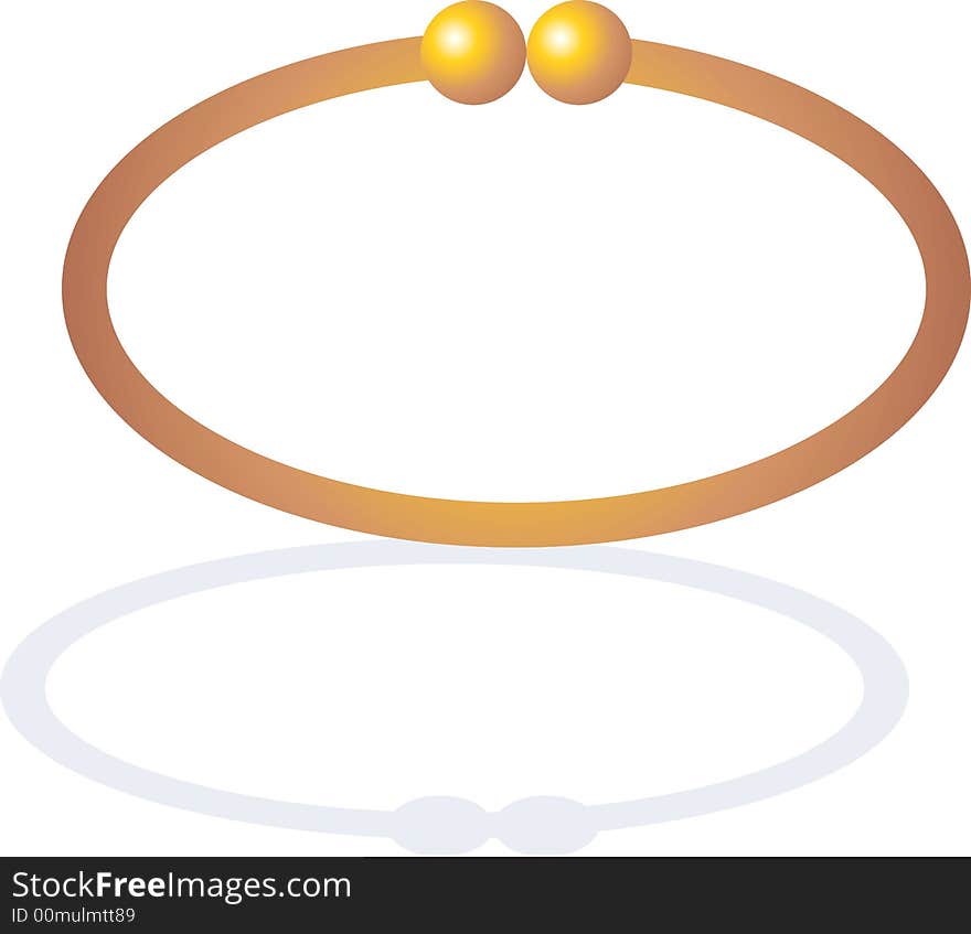 Illustration of a beautiful golden bangle.