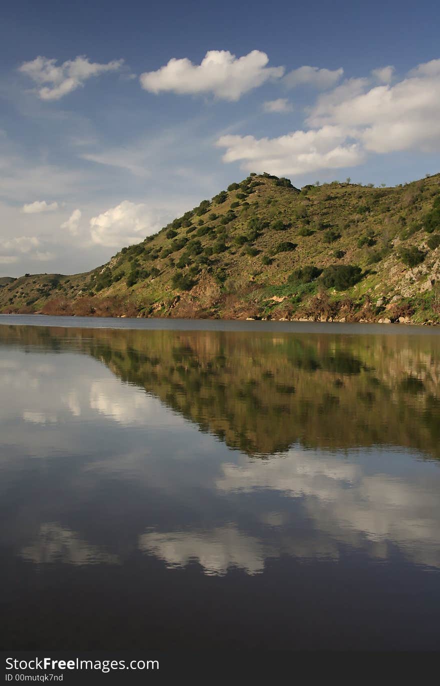 Landscape in river guadiana