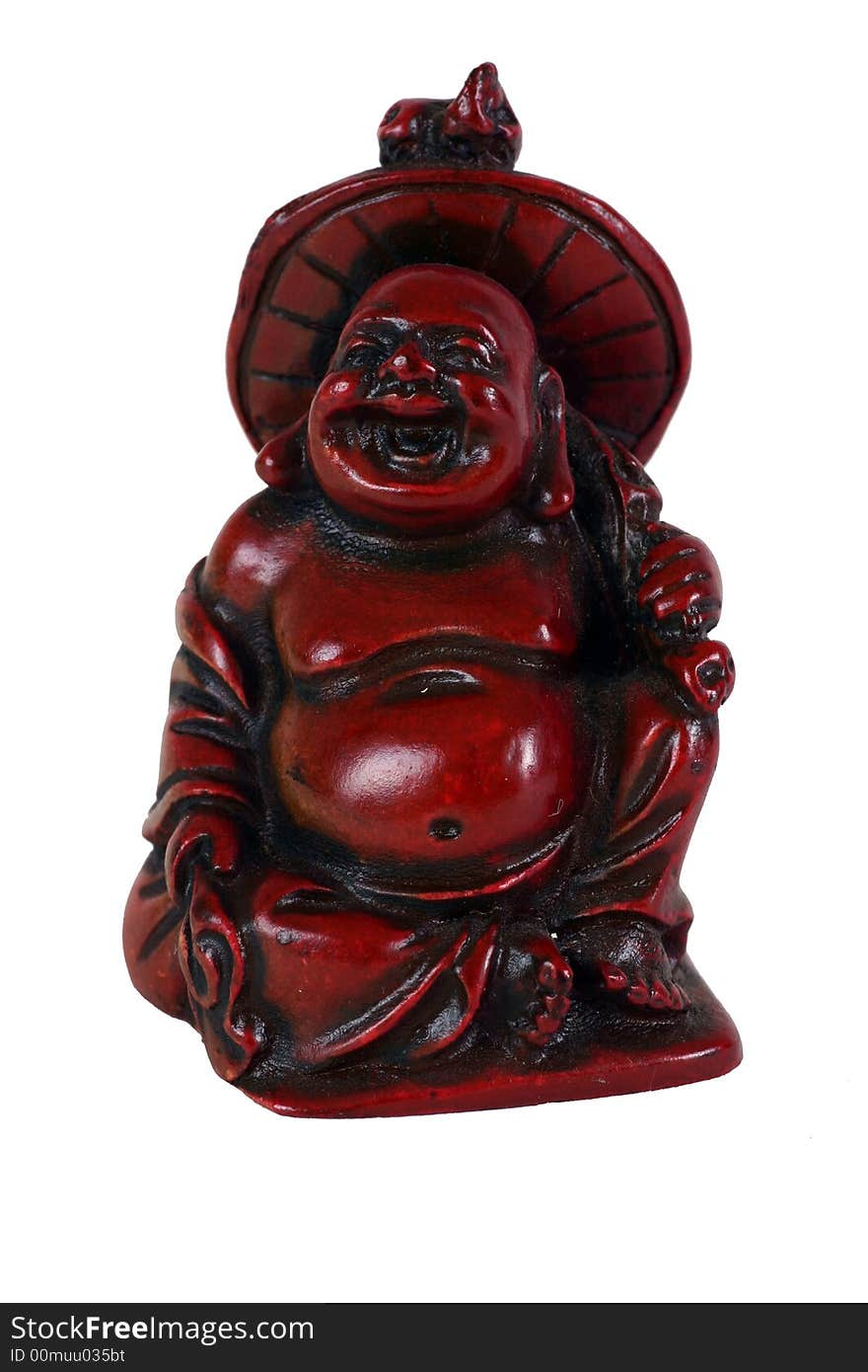 Red laughing Buddha