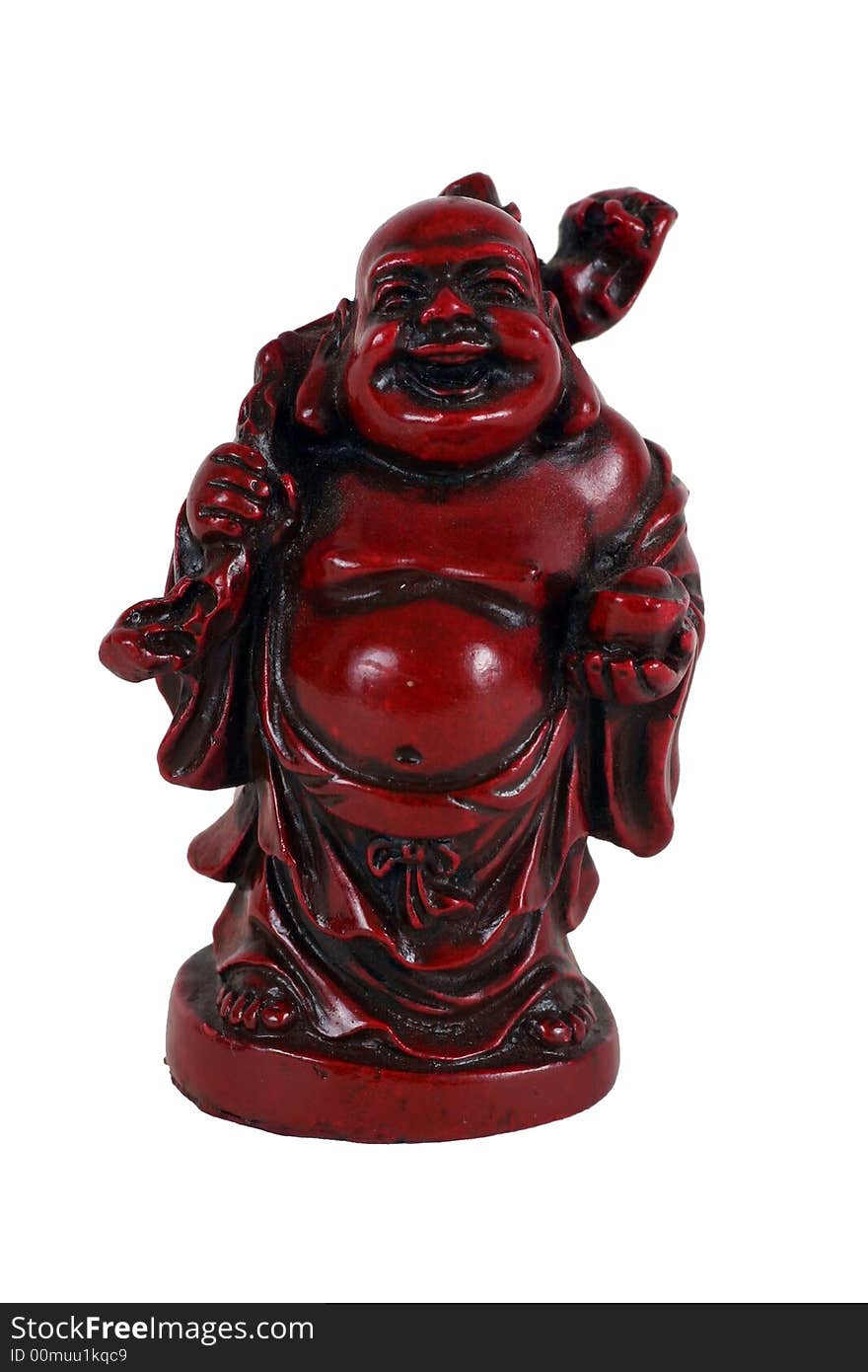 Red laughing Buddha