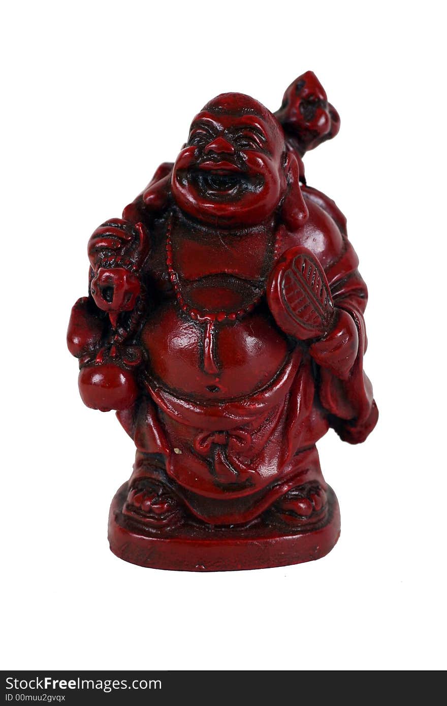 Red laughing Buddha