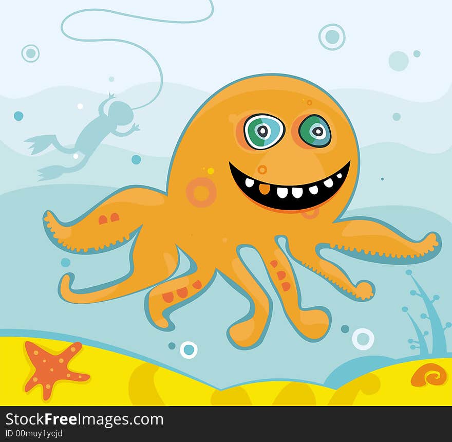 Cute Friendly Octopus