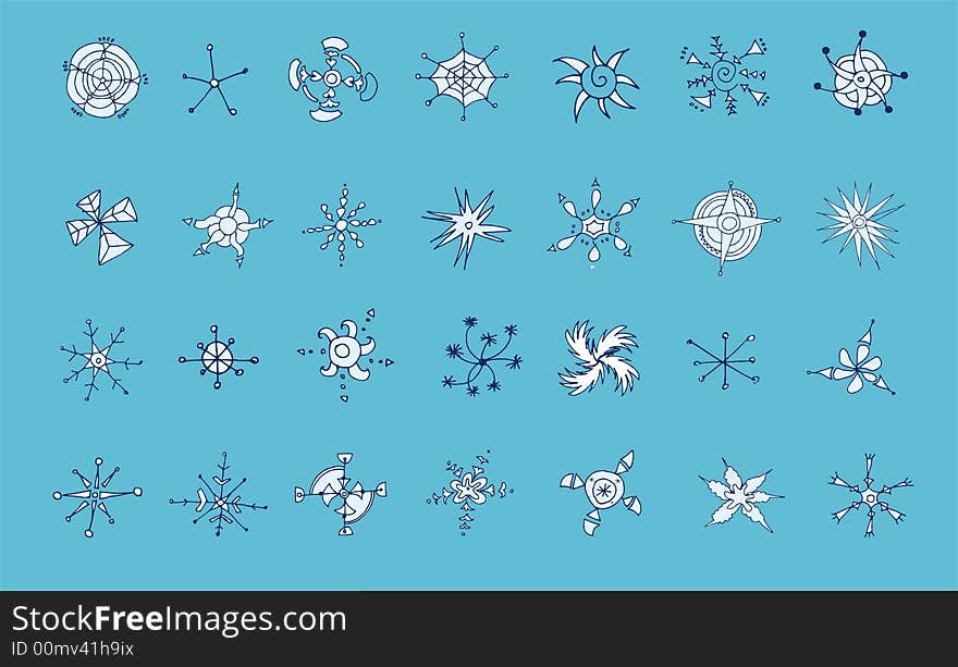 Set of snowflakes