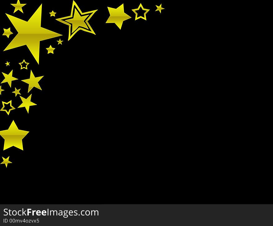 A black page with a gold star border. A black page with a gold star border