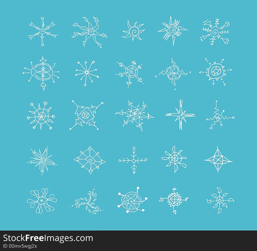 Snowflakes -elements for your design in blue colors. To download similar snowflakes, please visit my gallery