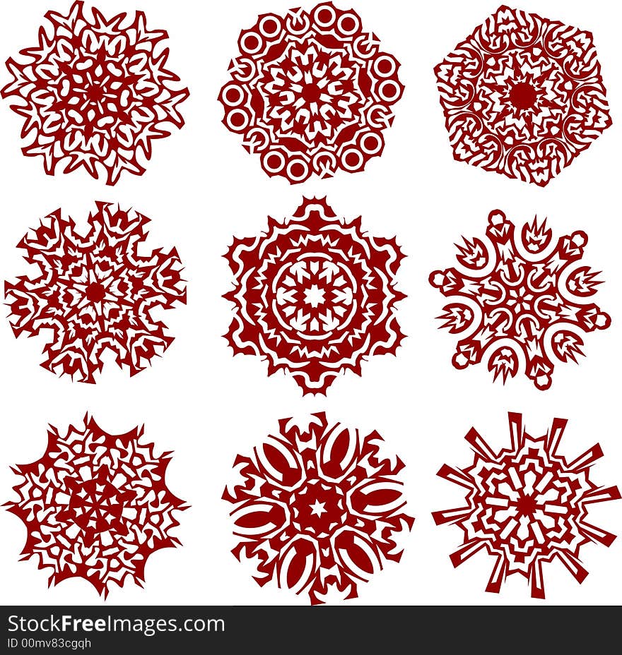 A lot of beautiful snowflakes. Vector illustration. A lot of beautiful snowflakes. Vector illustration.