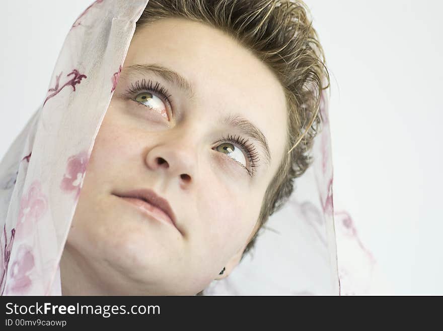 Beautiful young girl with scarf