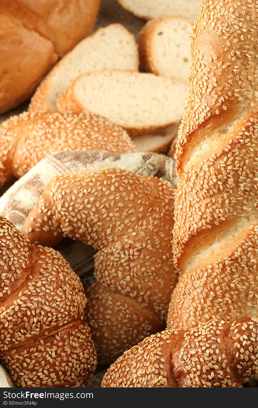 Various types of freshly baked bread. Various types of freshly baked bread