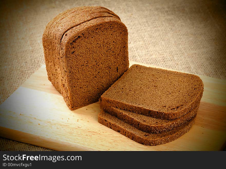 Loaf of rye bread, background